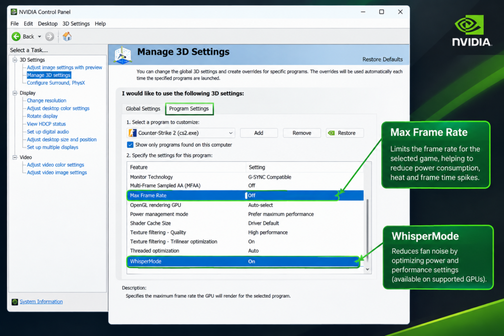Best NVIDIA Control Panel Settings